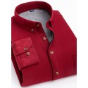 Men's Shacket Solid / Plain Color Vacation New Year Yellow Red Dark Navy Blue Long Sleeve Classic Collar Fall / Winter Clothing Apparel Print