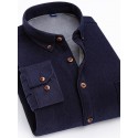 Men's Shacket Solid / Plain Color Vacation New Year Yellow Red Dark Navy Blue Long Sleeve Classic Collar Fall / Winter Clothing Apparel Print