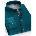 Men's Shacket Solid / Plain Color Vacation New Year Yellow Red Dark Navy Blue Long Sleeve Classic Collar Fall / Winter Clothing Apparel Print