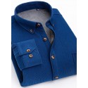 Men's Shacket Solid / Plain Color Vacation New Year Yellow Red Dark Navy Blue Long Sleeve Classic Collar Fall / Winter Clothing Apparel Print