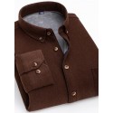Men's Shacket Solid / Plain Color Vacation New Year Yellow Red Dark Navy Blue Long Sleeve Classic Collar Fall / Winter Clothing Apparel Print
