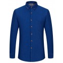 Men's Shacket Solid / Plain Color Vacation New Year Yellow Red Dark Navy Blue Long Sleeve Classic Collar Fall / Winter Clothing Apparel Print