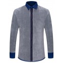 Men's Shacket Solid / Plain Color Vacation New Year Yellow Red Dark Navy Blue Long Sleeve Classic Collar Fall / Winter Clothing Apparel Print
