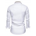 Men's Dress Shirt Casual Shirt Button Up Shirt Plain Wedding Vacation Black White Navy Blue Long Sleeve Lapel Spring & Summer Clothing Apparel Front Pocket