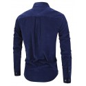 Men's Casual Shirt Corduroy Shirt Button Up Shirt Plain Vacation Daily Wear Dark Brown Navy Blue Coffee Long Sleeve Square Neck Summer Clothing Apparel Pocket