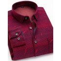 Men's Shacket Plaid / Striped / Chevron / Round Vacation New Year Navy blue+white Wine Red Dark Navy Long Sleeve Classic Collar Fall / Winter Clothing Apparel Print