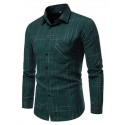 Men's Plaid Shirt Button Up Shirt Plaid Outdoor Daily Black Green Long Sleeve Lapel Spring &  Fall Clothing Apparel Pocket