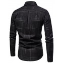 Men's Plaid Shirt Button Up Shirt Plaid Outdoor Daily Black Green Long Sleeve Lapel Spring &  Fall Clothing Apparel Pocket