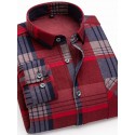 Men's Shacket Plaid / Striped / Chevron / Round Vacation New Year Black Dark Red Yellow Blue Long Sleeve Classic Collar Fall / Winter Clothing Apparel Print
