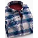 Men's Shacket Plaid / Striped / Chevron / Round Vacation New Year Black Dark Red Yellow Blue Long Sleeve Classic Collar Fall / Winter Clothing Apparel Print