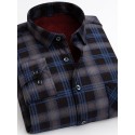 Men's Shacket Plaid / Striped / Chevron / Round Vacation New Year Black Dark Red Yellow Blue Long Sleeve Classic Collar Fall / Winter Clothing Apparel Print