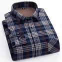 Men's Shacket Plaid / Striped / Chevron / Round Vacation New Year Dark Red Yellow Red Blue Long Sleeve Classic Collar Fall / Winter Clothing Apparel Print