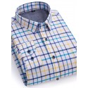 Men's Shacket Plaid / Striped / Chevron / Round Vacation New Year Light Blue Navy blue+white Yellow Red Long Sleeve Classic Collar Fall / Winter Clothing Apparel Print