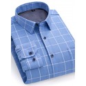 Men's Shacket Plaid / Striped / Chevron / Round Vacation New Year Light Blue Navy blue+white Yellow Red Long Sleeve Classic Collar Fall / Winter Clothing Apparel Print