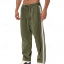 Men's Athletic Pants Sweatpants Corduroy Pants Trousers Pocket Drawstring Elastic Waist Color Block Comfort Sports Outdoor Daily Fashion Casual Black Army Green Micro-elastic
