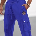 95%Cotton Men's Embroidery Sweatpants Joggers Trousers Cargo Sweatpants Drawstring Elastic Waist Multi Pocket Plain Comfort Breathable Casual Daily Holiday Sports Fashion Spring Summer Black White