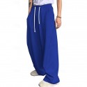 Men's Athletic Pants Wide Leg Sweatpants Trousers Drawstring Elastic Waist Plain Comfort Breathable Casual Daily Holiday Sports Fashion Dark Brown Black