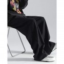 Men's Athletic Pants Wide Leg Sweatpants Trousers Drawstring Elastic Waist Plain Comfort Breathable Casual Daily Holiday Sports Fashion Dark Brown Black