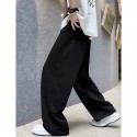 Men's Athletic Pants Wide Leg Sweatpants Trousers Drawstring Elastic Waist Plain Comfort Breathable Casual Daily Holiday Sports Fashion Dark Brown Black