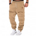 Men's Athletic Pants Sweatpants Joggers Trousers Cargo Sweatpants Pocket Drawstring Elastic Waist Plain Comfort Sports Outdoor Daily Fashion Casual Black Army Green Micro-elastic
