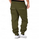 Men's Athletic Pants Sweatpants Joggers Trousers Cargo Sweatpants Pocket Drawstring Elastic Waist Plain Comfort Sports Outdoor Daily Fashion Casual Black Army Green Micro-elastic