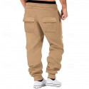 Men's Athletic Pants Sweatpants Joggers Trousers Cargo Sweatpants Pocket Drawstring Elastic Waist Plain Comfort Sports Outdoor Daily Fashion Casual Black Army Green Micro-elastic