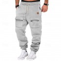 Men's Athletic Pants Sweatpants Joggers Trousers Cargo Sweatpants Pocket Drawstring Elastic Waist Plain Comfort Sports Outdoor Daily Fashion Casual Black Army Green Micro-elastic