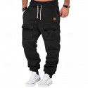 Men's Athletic Pants Sweatpants Joggers Trousers Cargo Sweatpants Pocket Drawstring Elastic Waist Plain Comfort Sports Outdoor Daily Fashion Casual Black Army Green Micro-elastic