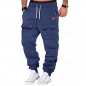 Men's Athletic Pants Sweatpants Joggers Trousers Cargo Sweatpants Pocket Drawstring Elastic Waist Plain Comfort Sports Outdoor Daily Fashion Casual Black Army Green Micro-elastic