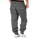 Men's Athletic Pants Sweatpants Joggers Trousers Cargo Sweatpants Pocket Drawstring Elastic Waist Plain Comfort Sports Outdoor Daily Fashion Casual Black Army Green Micro-elastic