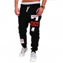Men's Active Sweatpants Joggers Trousers Drawstring Elastic Waist Letter Full Length Street Sports Daily Wear Active Sporty Loose Fit Black / Red Black Micro-elastic