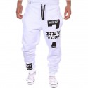 Men's Active Sweatpants Joggers Trousers Drawstring Elastic Waist Letter Full Length Street Sports Daily Wear Active Sporty Loose Fit Black / Red Black Micro-elastic
