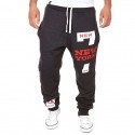 Men's Active Sweatpants Joggers Trousers Drawstring Elastic Waist Letter Full Length Street Sports Daily Wear Active Sporty Loose Fit Black / Red Black Micro-elastic
