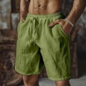 Men's Shorts Summer Shorts Beach Shorts Baggy Shorts Drawstring Elastic Waist Straight Leg Plain Comfort Breathable Short Outdoor Casual Daily Classic Style Retro Vintage Black White Micro-elastic