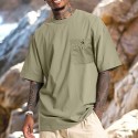 Men's Shorts Linen Shorts Summer Shorts Beach Shorts Drawstring Elastic Waist Multi Pocket Plain Knee Length Outdoor Beach Hawaiian Casual ArmyGreen Black Inelastic