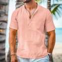 Men's Shorts Linen Shorts Summer Shorts Beach Shorts Drawstring Elastic Waist Multi Pocket Plain Knee Length Outdoor Beach Hawaiian Casual ArmyGreen Black Inelastic