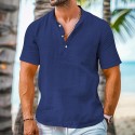Men's Shorts Linen Shorts Summer Shorts Beach Shorts Drawstring Elastic Waist Multi Pocket Plain Knee Length Outdoor Beach Hawaiian Casual ArmyGreen Black Inelastic