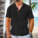 Men's Shorts Linen Shorts Summer Shorts Beach Shorts Drawstring Elastic Waist Multi Pocket Plain Knee Length Outdoor Beach Hawaiian Casual ArmyGreen Black Inelastic