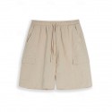 Men's Shorts Linen Shorts Summer Shorts Beach Shorts Drawstring Elastic Waist Multi Pocket Plain Knee Length Outdoor Beach Hawaiian Casual ArmyGreen Black Inelastic