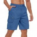 Men's Cargo Shorts Shorts Summer Shorts Elastic Waist Multi Pocket Flap Pocket Plain Comfort Wearable Knee Length Outdoor Sport Daily Fashion Casual Black Yellow