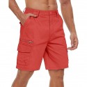 Men's Cargo Shorts Shorts Summer Shorts Elastic Waist Multi Pocket Flap Pocket Plain Comfort Wearable Knee Length Outdoor Sport Daily Fashion Casual Black Yellow