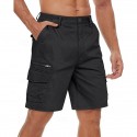 Men's Cargo Shorts Shorts Summer Shorts Elastic Waist Multi Pocket Flap Pocket Plain Comfort Wearable Knee Length Outdoor Sport Daily Fashion Casual Black Yellow