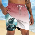 Men's Animal Crocodile Funny Lined Shorts 2 in 1 Board Shorts Swim Shorts Mid Waist Hawaiian Vacation Beach Wear Side Pockets With Compression Liner Elastic Drawstring Waist Designer Clothing Apparel