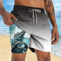 Men's Animal Crocodile Funny Lined Shorts 2 in 1 Board Shorts Swim Shorts Mid Waist Hawaiian Vacation Beach Wear Side Pockets With Compression Liner Elastic Drawstring Waist Designer Clothing Apparel