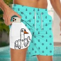 Men's Anchor Funny Duck Lined Shorts 2 in 1 Board Shorts Swim Shorts Mid Waist Hawaiian Vacation Beach Wear Side Pockets With Compression Liner Elastic Drawstring Waist Designer Clothing Apparel