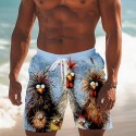 Men's Animal Chick Swimming Trunks Board Shorts Shorts Mid Waist Fashion Streetwear Designer Casual Daily Holiday Pocket Drawstring Elastic Waist Designer Clothing Apparel