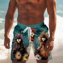 Men's Animal Chick Swimming Trunks Board Shorts Shorts Mid Waist Fashion Streetwear Designer Casual Daily Holiday Pocket Drawstring Elastic Waist Designer Clothing Apparel