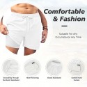 Men's Anchor Funny Duck Lined Shorts 2 in 1 Board Shorts Swim Shorts Mid Waist Hawaiian Vacation Holiday Beach Wear Side Pockets With Compression Liner Elastic Drawstring Waist Designer Clothing