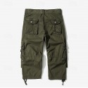 Men's Capri Cargo Shorts Cargo Shorts Shorts Capri Pants Hiking Shorts Leg Drawstring 6 Pocket Plain Comfort Outdoor Daily Going out Fashion Streetwear Black Army Green