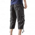 Men's Capri Cargo Shorts Cargo Shorts Shorts Capri Pants Hiking Shorts Leg Drawstring 6 Pocket Plain Comfort Outdoor Daily Going out Fashion Streetwear Black Army Green